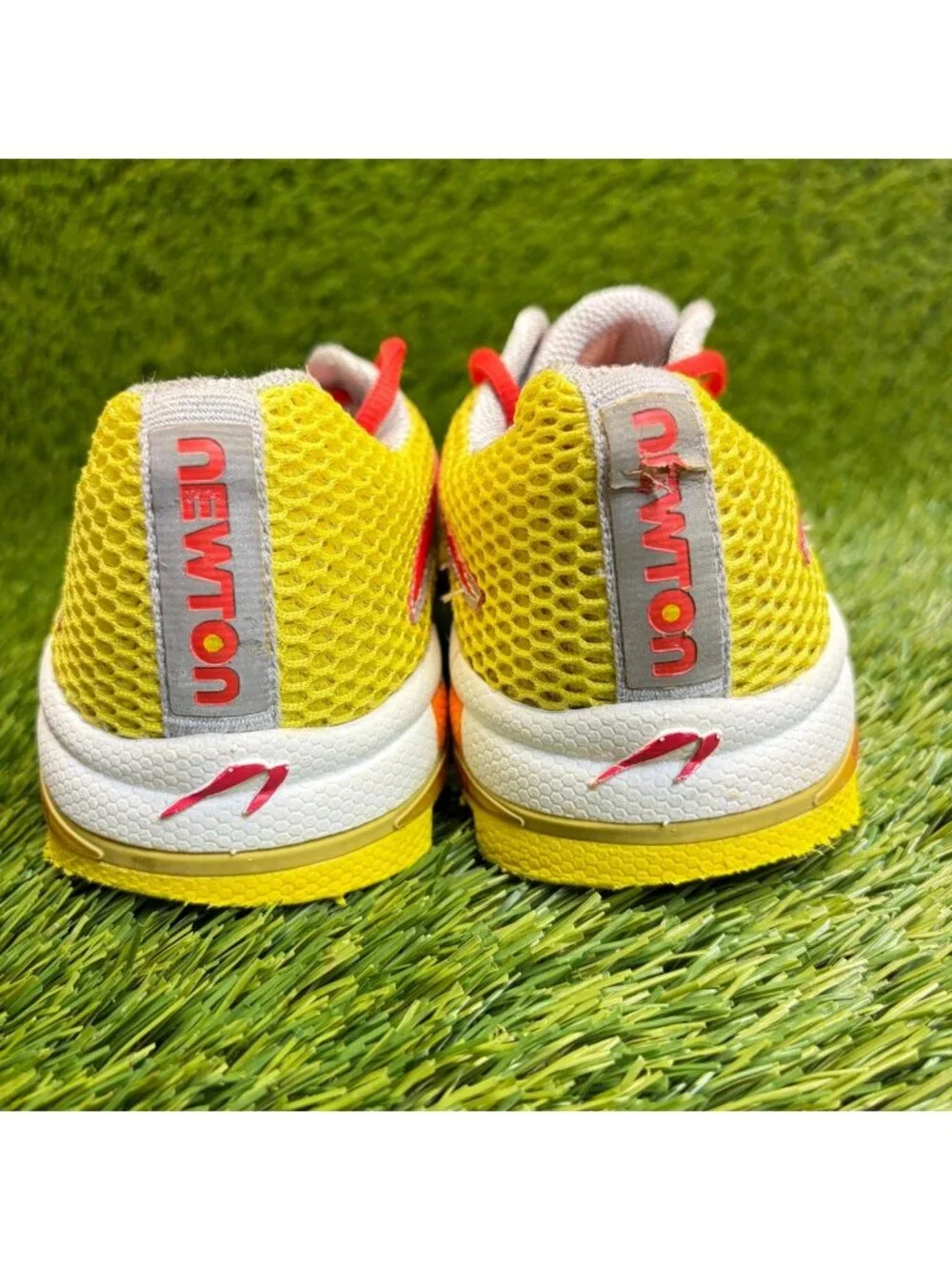 Newton Distance S Womens Size 8.5 Yellow Red Silver Running Shoes Sneakers